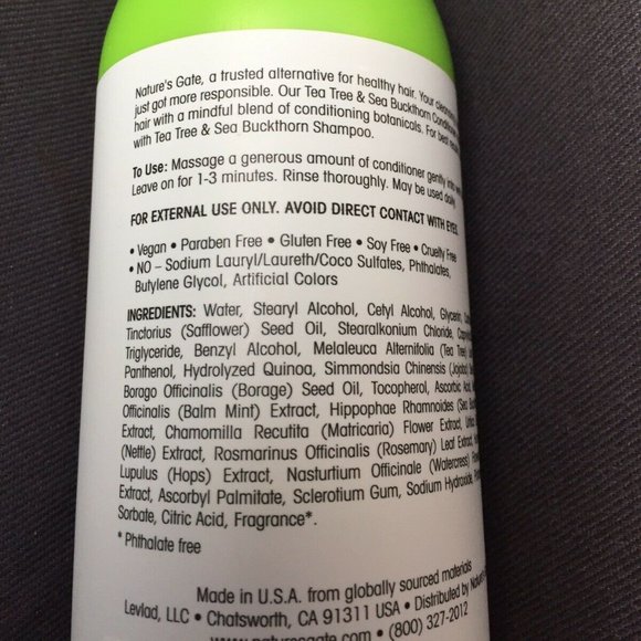 Nature's Gate Oily Hair Conditioner 18oz Bottle Tea Tree Buckthorn - Picture 2 of 3